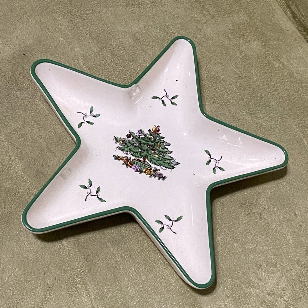 SPODE Christmas tree trinket dish